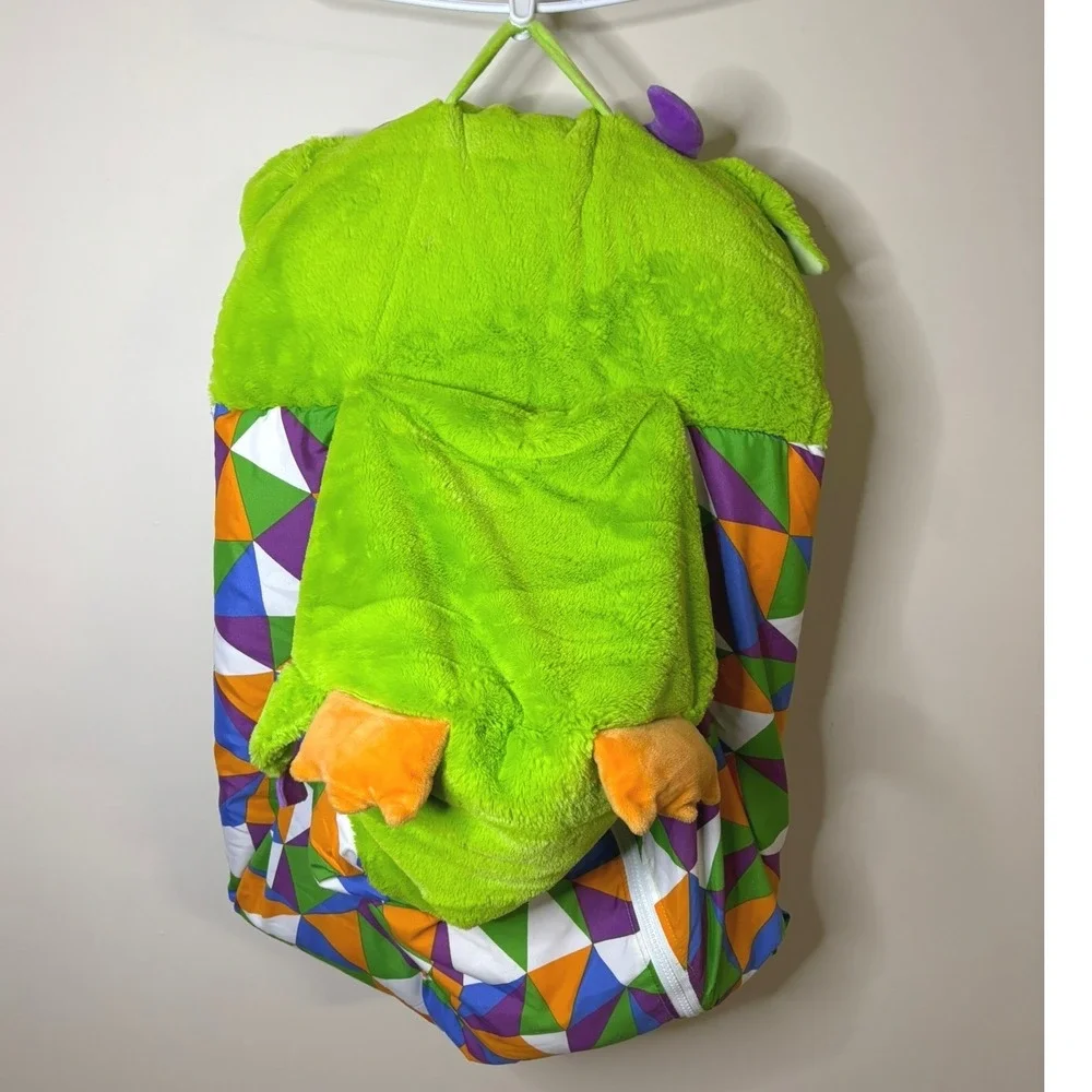 Happy Nappers Green Dragon Sleeping Bag Kids Plush Pillow Geometric Pattern